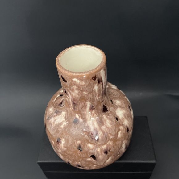 Art Pottery  Ware Brown Drip Glaze Vase Height 6’ - Picture 3 of 4
